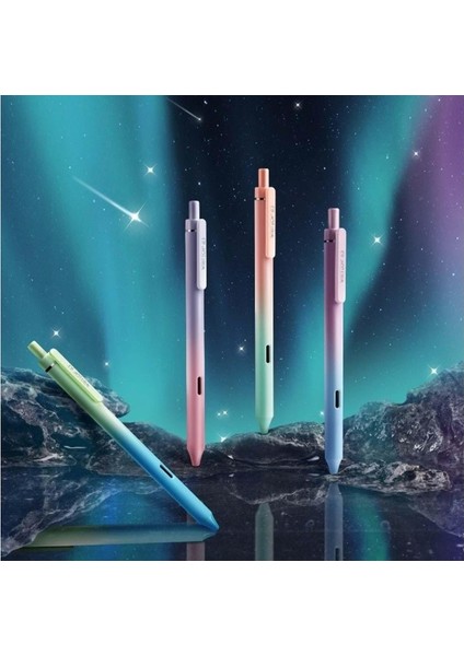 Yeşil Mavi Gövde 0.7 mm Mavi Jel Kalem W-0171