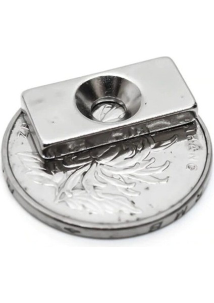 10 Adet, Neodyum Mıknatıs, Köşeli, Havşa Delikli, Güçlü Magnet, 20 x 10 x 4 x 5 mm fiyatları