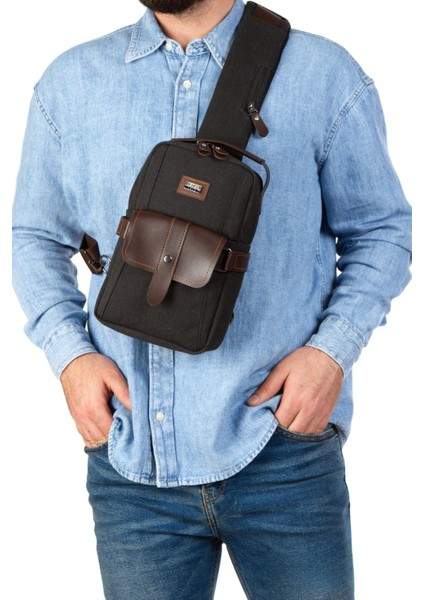 Şık kanvas omuz ve sırt çantası, hafif ve dayanıklı tekstil tasarımıyla günlük kullanım için