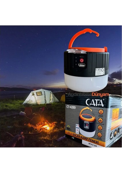 CT-4289 Urla Uzaktan Kumandalı Solar Kamp Feneri