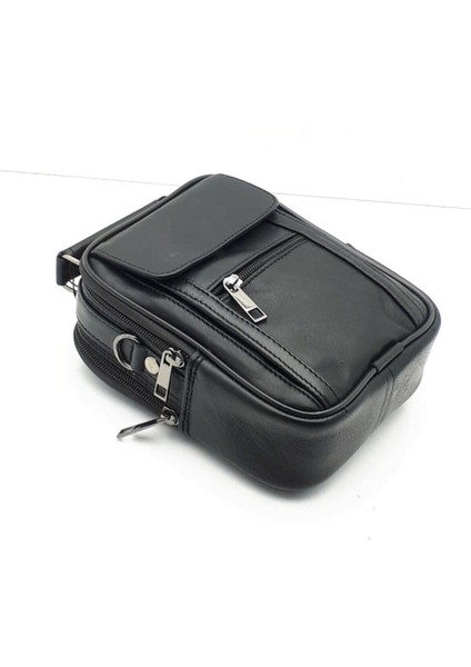 Erkek Orta Boy Siyah Hakiki Deri Çapraz Askılı El ve Omuz Çantası indirimleri