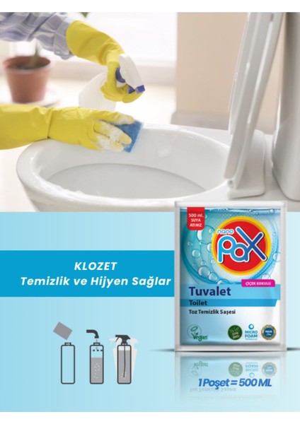 8 Adet Klozet & Tuvalet Toz Deterjan (Ultra Konsantre) + Spreyi