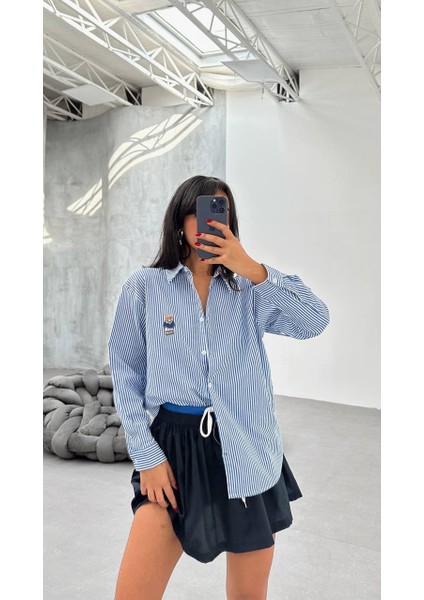 Oversize Ayıcık Nakışlı Gömlek – Günlük Şıklığın Yeni Yıldızı fiyatları