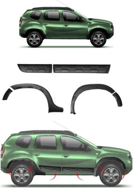 Dacia Duster Uyumlu 2010-2017 Damalı Dodik Seti 12 Parça fiyatları