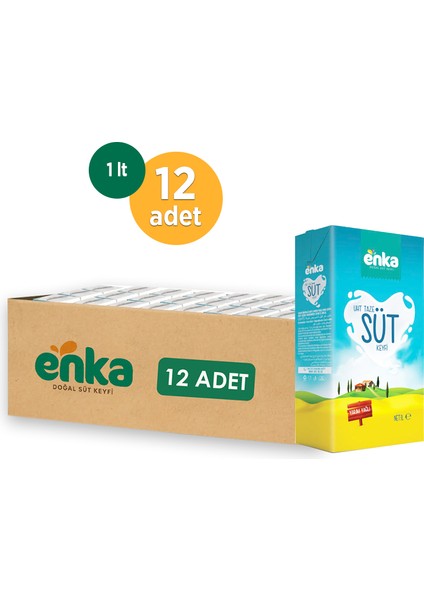 Yarım Yağlı Uht Süt 12 x 1 lt