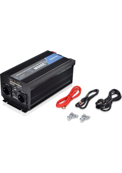 2000W Watt 2 Kw Tam Sinüss ŞARJLI(20A) Ekranlı Inverter 12/220V Çeviric Inverter Dw Seri
