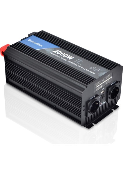 2000W Watt 2 Kw Tam Sinüss ŞARJLI(20A) Ekranlı Inverter 12/220V Çeviric Inverter Dw Seri fırsatları