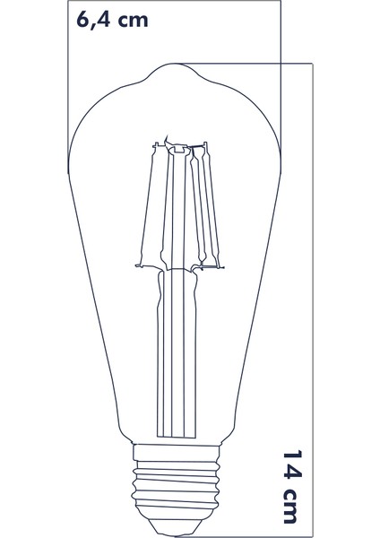 LED E27 ST64 Ampul 6W 2500K (Gün Işığı) Erd-81