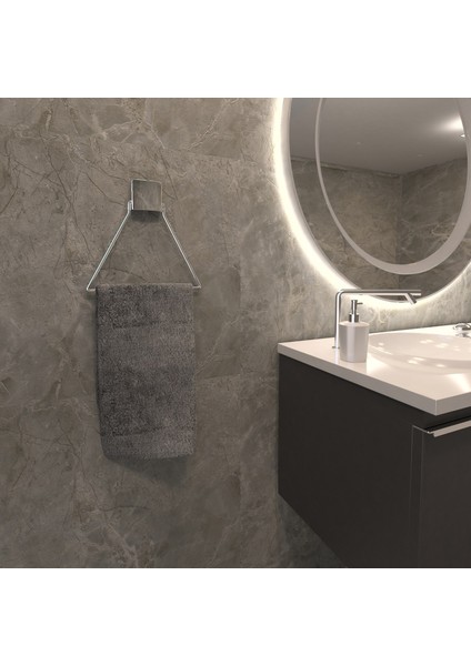 Yapışkanlı Lüks Banyo Havluluk Askılığı Üçgen Krom Meral Paslanmaz Havluluk