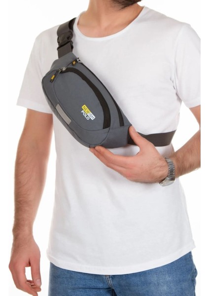 813 Bel Çantası Omuz Çantası Günlük Çanta Su Geçirmez Gri