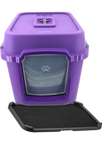 Alfa Xxl 3 Fonksiyonlu Ultra Lüx Kapalı Kedi Tuvaleti ve Kedi , Köpek Taşıma Çantası 67 x 52 x 51 cm