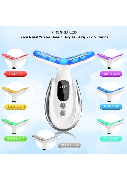 LED Ekranlı 7 Programlı Ems Yüz ve Boyun Güzellik Cihazı – Gıdık, Sarkma ve Kırışıklık Giderici
