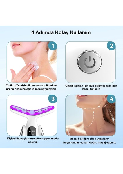 LED Ekranlı 7 Programlı Ems Yüz ve Boyun Güzellik Cihazı – Gıdık, Sarkma ve Kırışıklık Giderici