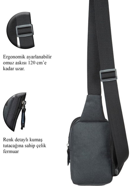 Unisex Siyah Keten Çanta, Telefon Bölmeli, Çapraz Askılı, Çok Amaçlı ve Şık Tasarım indirimleri