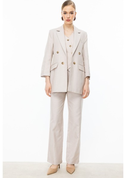 Duble Kol Astarsız Ceket Bej 04072