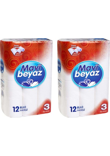 Kağıt Havlu 12 Li x 2 Adet (24 Rulo)