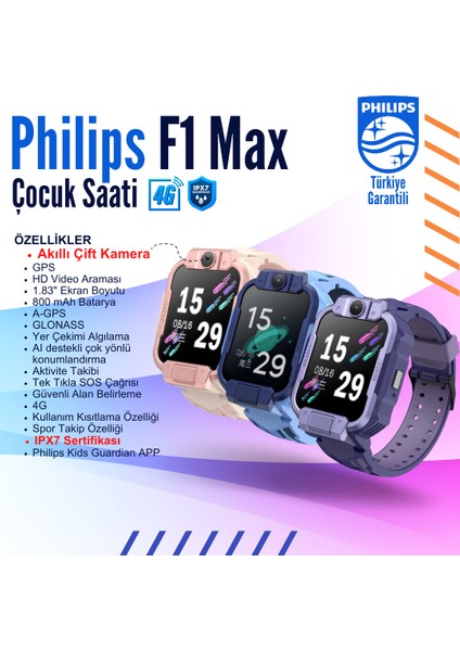 F1 Max Akıllı Çocuk Saati (Çift Kameralıdır)