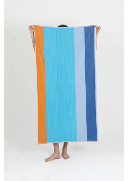 100% Pamuk Cosmic Sands Lacivert Plaj Havlusu - Havuz Havlusu - Beach Towel - 70X140CM