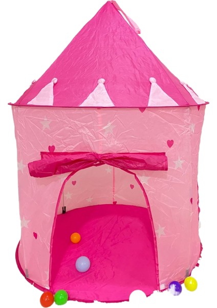 Kale Yurt Oyun Çadırı Katlanabilir 3 Parça Çocuk Kapalı Oyun Evi Prenses Çadırı (Yurt Dışından)