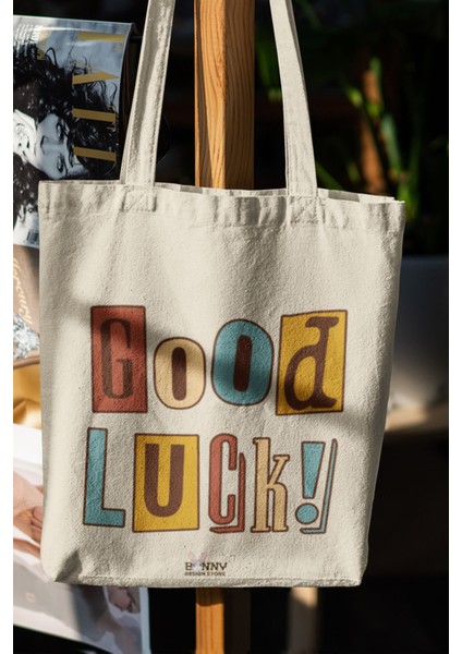 Good Luck Baskılı Gabardin Çanta