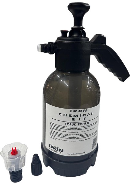 Iron Chemıcal Köpük ve Kimyasal Pompası 2l, Cilalı Şampuan 1l & Mikrofiber Yıkama Eldiveni 3'lü Set | Araç Bakım Seti
