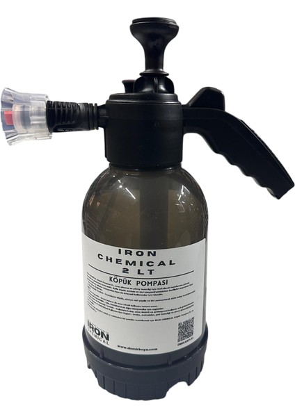 Iron Chemıcal Köpük ve Kimyasal Pompası 2l, Cilalı Şampuan 1l & Mikrofiber Yıkama Eldiveni 3'lü Set | Araç Bakım Seti