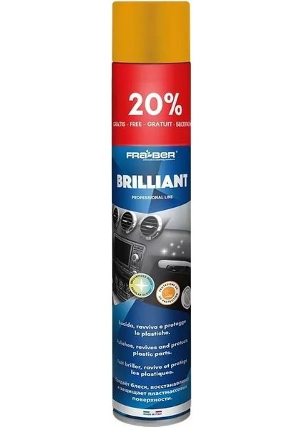 Brilliant Antistatik Konsol ve Iç Plastik Temizleyici Parlatıcı Vanilya Kokulu - 750 ml