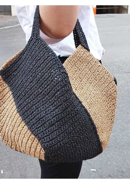 Renkli el örgüsü bulmaca çanta, şık ve kullanışlı doğal el işi detaylarıyla