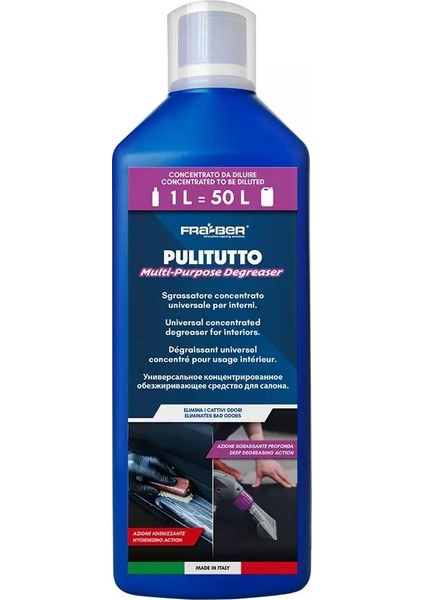 Pulitutto Deri, Kumaş ve Plastik Temizleyici Köpük Konsantre 1:50 - 1000 ml
