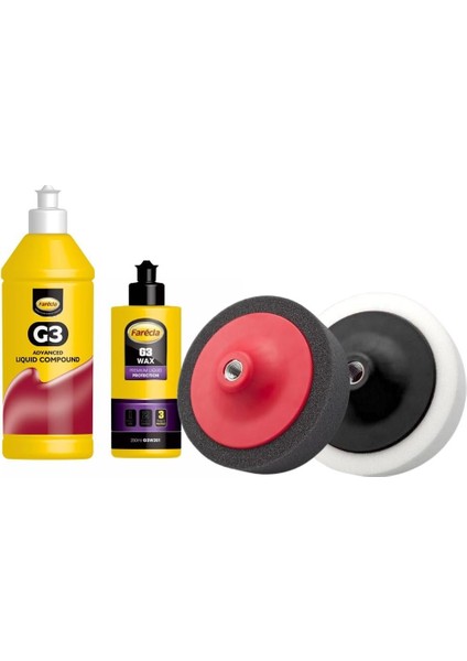 G3 Pasta 500ML + G3 Wax Cila 250ML (2 Adet Sünger - 1 Adet Ci̇la - 1 Adet Pasta)
