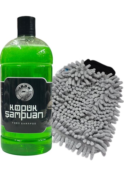 Iron Dull Foam Cilalı Şampuan 1 Lt & Mikrofiber Yıkama Eldiveni – Mükemmel Temizlik ve Cila Etkisi!