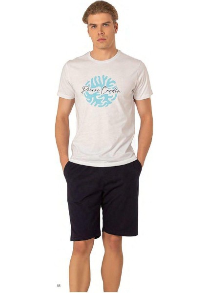 6074 Erkek Kısa Kollu Şortlu Pijama Takım