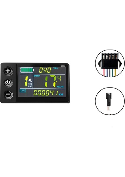 LCD-S866 Elektrikli Bisiklet Renkli LCD Ekran Enstrüman 24V 36V 48V Elektrikli Bisiklet Modifiye Sm Konektörü (Yurt Dışından)