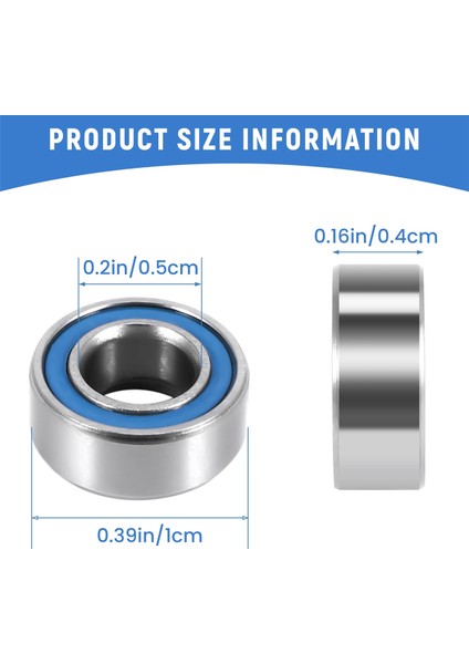 20 Adet MR105-2RS 5X10X4MM Rulman Çelik Çift Korumalı Minyatür Bilyalı Rulmanlar, Mavi (Yurt Dışından) indirimleri