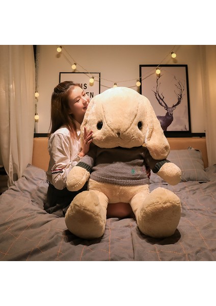 Büyük Panda Ayı Kurumi Melodi Beyaz Tavşan Peluş Oyuncak Bebek Bebek 80CM (Yurt Dışından)