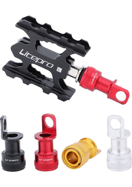 Litepro Pedal Hızlı Çıkarma Tabanı Brompton Hızlı Çıkarma Pedal Tokalı Pedal Taşınabilir Çerçeve Montaj Adaptörü, Kırmızı (Yurt Dışından)