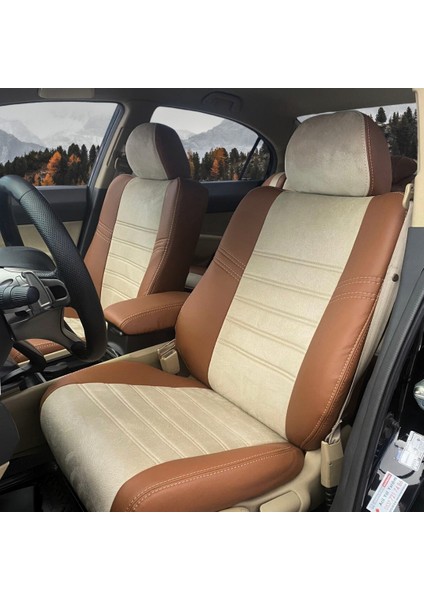 Honda Civic Araca Özel Oto Koltuk Kılıfı - Tay Tüyü - Deri
