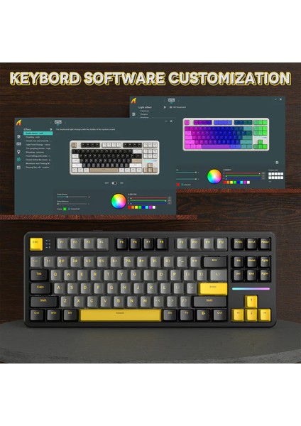 Attack Shark X87 Star Black Rgb App Uygulamalı Sberry Switch Trimode Profesyonel Gaming Oyuncu Klavye