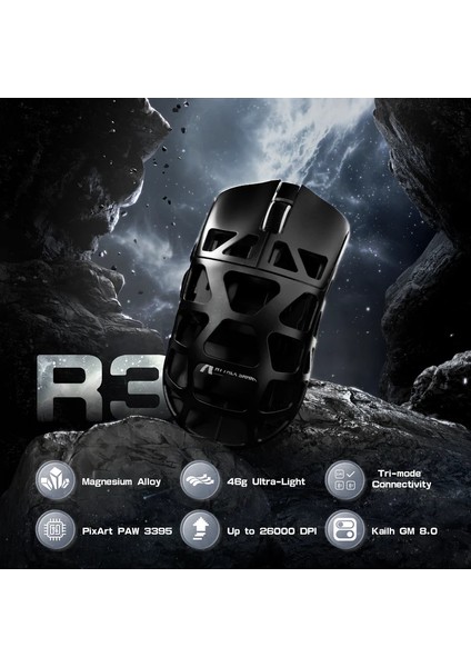 Attack Shark R3 Magnezyum Alaşımlı App Uygulamalı 8khz Ultra Hız Tepki 26.000DPI Gaming Oyuncu Mouse