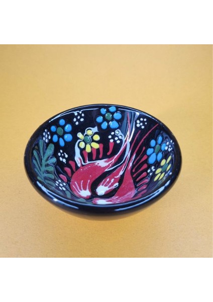 3'lü Çini Motifli Seramik Kase Sunumluk & Çerezlik %100 El Yapımı Kabartma Tekniği fırsatları