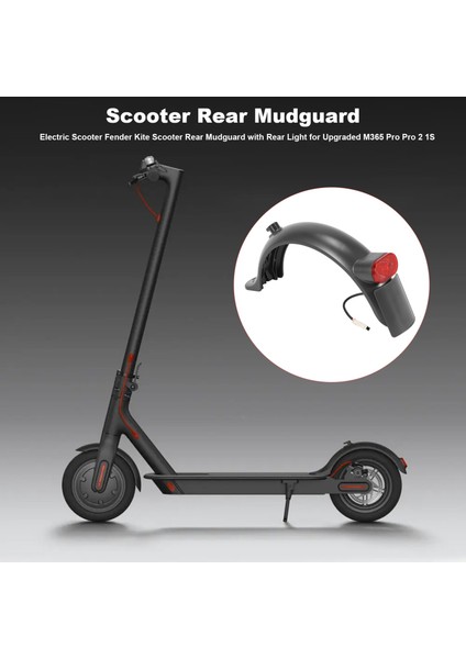 Yükseltilmiş Xiaomi M365 Pro Pro 2 1s Için Arka Işık ile Elektrikli Scooter Çamurluk Uçurtma Scooter Arka Çamurluk (Yurt Dışından)
