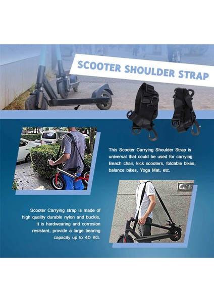 Scooter Omuz Askısı Ayarlanabilir Scooter Taşıma Askısı Plaj Sandalyesi Elektrikli Scooter Çocuk Bisikletleri Denge Arabası (Yurt Dışından) fırsatları