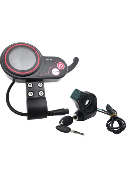 Qs-S4 72V Başparmak Gaz LCD Ekran Ölçer + Kontak Kilit Anahtarı Uzun Kablo Sadece Sıfır 11X Elektrikli Scooter 6pın Ekran (Yurt Dışından)