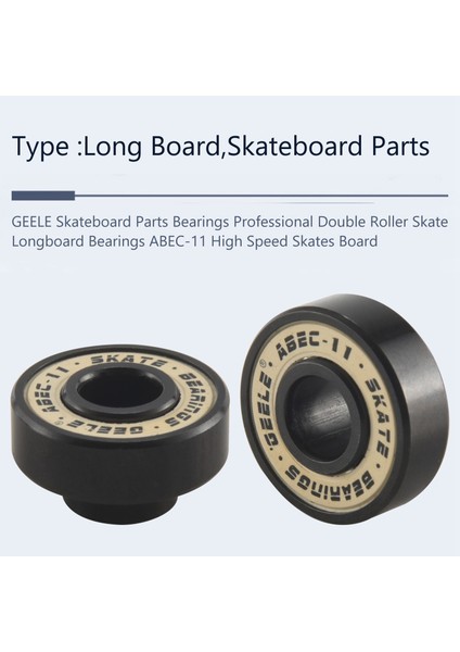 Geele Kaykay Parçaları Rulmanlar Profesyonel Çift Makaralı Kaykay Longboard Rulmanları Abec-11 Yüksek Hızlı Kaykay Tahtası (Yurt Dışından)