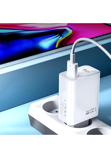 120W USB Hızlı Type C Uçlu Kablolu Şarj Aleti