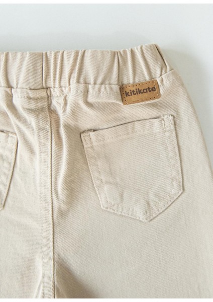 Organik Gabardin Bebek Pantolon Bej fırsatları