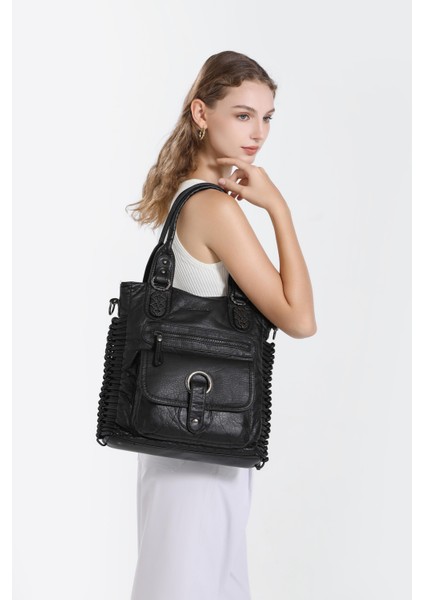 Yıkama Deri Omuz Kadın Çantası 21-K Barcelona 1822-6 indirimleri