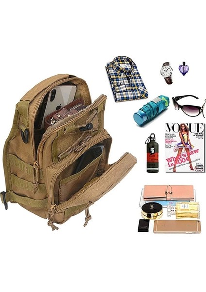 Çok Amaçlı Taktikal Çanta, Şık ve Dayanıklı Kahverengi Tasarım fırsatları