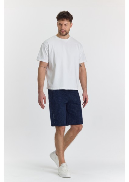 Erkek Polycotton Baskılı Şort Lacivert 6047-L indirimleri