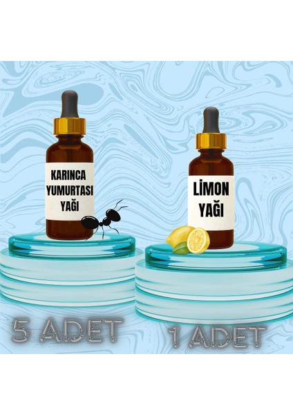 Set 5 Adet Karınca Yumurtası Yağı + 1 Adet Limon Yağı